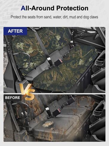 ZIDIYORUO Dog-Proof Seat Covers Compatible with 2016-2025 Pioneer 1000 1000-5(Front Seat Only), 1000-6 (Front and Rear Seat), Scratch-Resistant Waterproof Oxford Bench Protector (Camo) in Kuwait