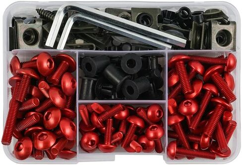 دراجة نارية هدية البراغي السحابة كليب طقم مسامير ربط لهوندا CBR 600 F2,F3,F4,F4i CBR600F CBR 600F 600 F 2007 M5 M6 الزجاج الأمامي مسامير الجوز كليب تشكيلة 177 قطعة/صندوق in Kuwait