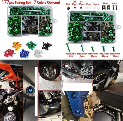 دراجة نارية هدية البراغي السحابة كليب طقم مسامير ربط لهوندا CBR 600 F2,F3,F4,F4i CBR600F CBR 600F 600 F 2007 M5 M6 الزجاج الأمامي مسامير الجوز كليب تشكيلة 177 قطعة/صندوق in Kuwait