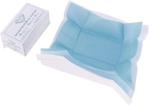ZEZEFUFU 25 قطعة من أوراق الطرود الماسية البيضاء والزرقاء والأحجار الكريمة لتخزين المجوهرات 80 × 45 ملم in Kuwait