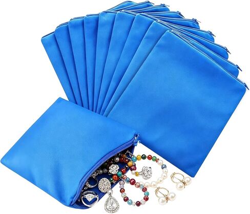 DJBVHSF 10 Pcs Zippered Silver Storage Bags, 5.9 x 5.9 Inch Anti Tarnish Jewelry Bags, Silverware and Jewelry Protector Pouches for Necklaces, Earrings & Bracelets in Saudi Arabia