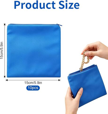 DJBVHSF 10 Pcs Zippered Silver Storage Bags, 5.9 x 5.9 Inch Anti Tarnish Jewelry Bags, Silverware and Jewelry Protector Pouches for Necklaces, Earrings & Bracelets in Saudi Arabia