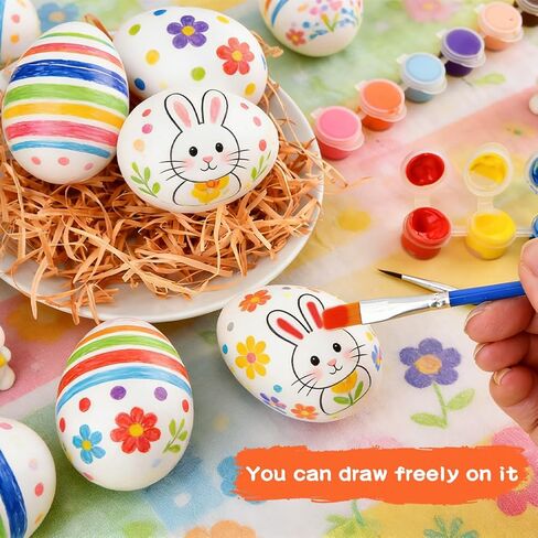 Foam Easter Eggs, 24pcs DIY White Craft Egg Foam Natural Polystyrene Handmade Ball for Easter Craft Home Decoration, Craft Ornaments Making Handmade DIY Painting Projects in Saudi Arabia