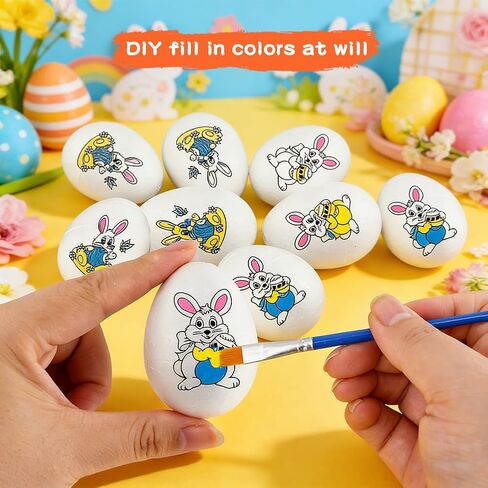 Foam Easter Eggs, 24pcs DIY White Craft Egg Foam Natural Polystyrene Handmade Ball for Easter Craft Home Decoration, Craft Ornaments Making Handmade DIY Painting Projects in Saudi Arabia