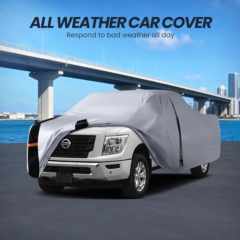 Multi-Layer Nissan Titan Truck Cover, Custom fit Nissan Titan 2015-2026 Crew Cab Short Bed(5.5'-5.6')Car Cover Waterproof All Weather, Full Exterior Cover Rain Wind and UV Protection With Door Zipper in Saudi Arabia