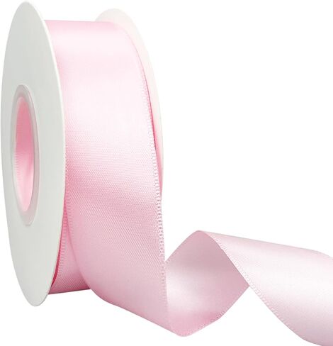 Double Faced White Satin Ribbon 1 inch x Continuous 25 Yards - White Ribbons for Crafts Present Wrapping Wedding Decorations Flower Bouquet Christmas New Year Party in Saudi Arabia