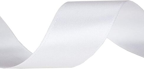 LIUYAXI Double Faced White Stain Ribbon, 2" X 50 Yards, Use for Gift Wrapping, Flower Bouquets, Bows Making, Wedding Decoration, Christmas in Saudi Arabia