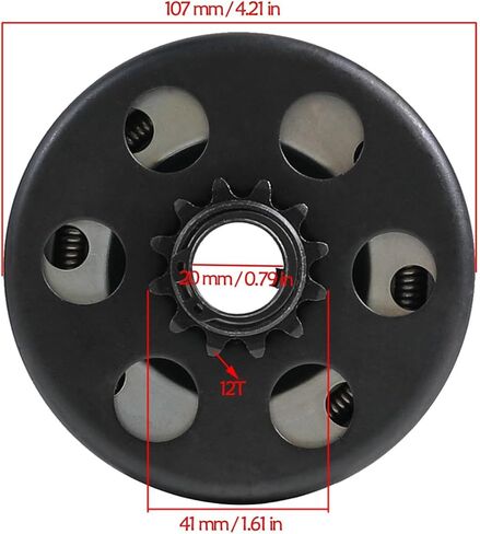 Centrifugal Clutch 12T 20mm Bore for #35 Chain - Compatible with Predator 212cc, GX160-GX200, 2-6.5HP Engines in Saudi Arabia