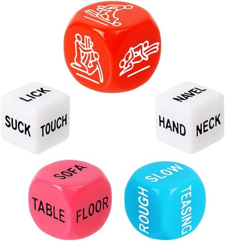 Romantic Naughty Dice Set for Adults Games, Date Night Dice Couples Gift, Fun Night Dating Games for Adult, Love Dice, Valentines Day Gifts for Her Him Men Women Anniversary Couples 13YT17 in Saudi Arabia