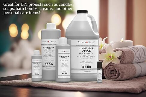 رائحة مستودع القرفة والتفاح، 16 أوقية. زيت العطر أنا عطر أنا زيت معطر. مشاريع DIY مثل الشموع وقنابل الاستحمام وزبدة الجسم والكريمات والمستحضرات. قطرات قليلة في الناشر أو الشعلات أو المدافئ. 1 رطل. in Kuwait