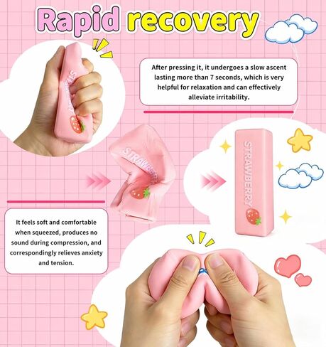 Slow Rising Butter Squishy Stress Ball, Stress Relief Fidget, Desk Squeeze Toy, Pink in Saudi Arabia