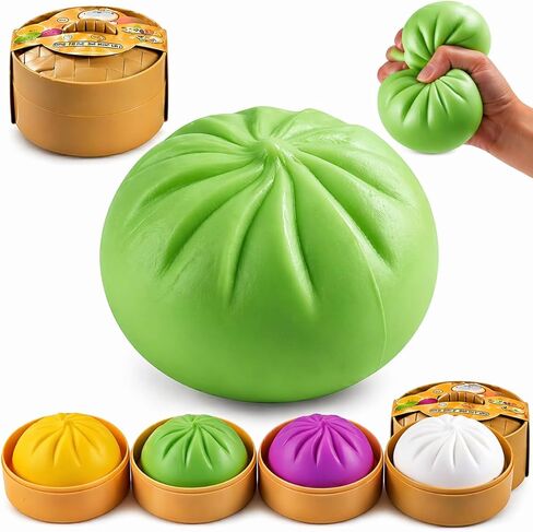 Anycell® Squishy Dumpling Fidget Toy, Slow Rising Squishy Toy for Stress Relief, Sensory Squeeze Desk Toy, Soft Durable TPR Decompression Toy, Mystery Box Gift（Purple） in Kuwait