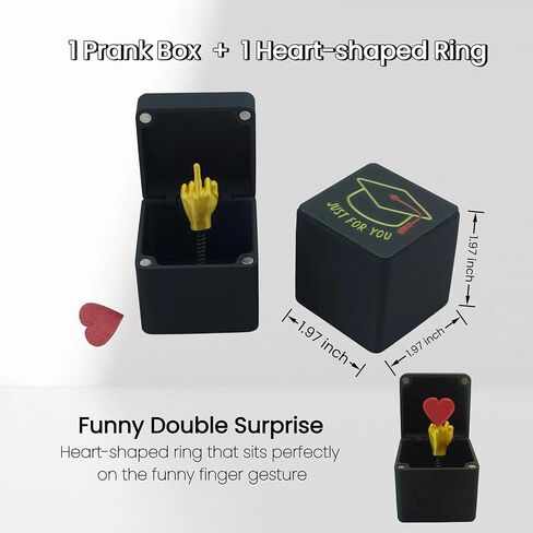 Funny Graduation Box, Prank College Graduation Gifts, College Grad Gag Finger Gesture Jump Scare Box, Grad Gifts for Master Degree, PHD Celebration Party Desk Décor in Saudi Arabia