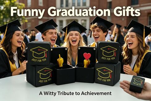 Funny Graduation Box, Prank College Graduation Gifts, College Grad Gag Finger Gesture Jump Scare Box, Grad Gifts for Master Degree, PHD Celebration Party Desk Décor in Saudi Arabia