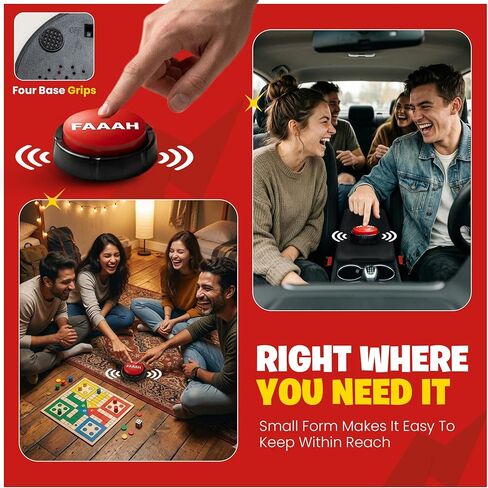 FAAAH Meme Funny Sound Button – Viral Reaction Sound Effect for Desk, Loud Joke & Buzzer with Sound, Funny Desk Button for Work, Hype & Party Gift in Saudi Arabia