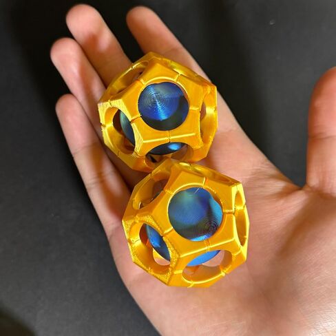 Sigma Gravity Orbs Set, 2 Pack 3D Printed PLA Cosplay Prop, Overwatch Sigma Character Replica, Yellow Blue Decorative Spheres, Desk Collectible Gift for Fans in Saudi Arabia