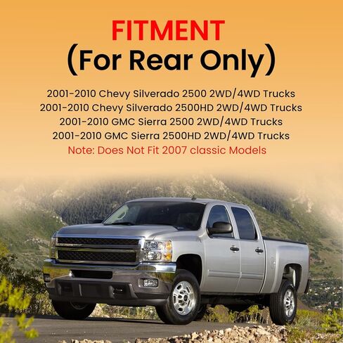 MILLISEC Rear Air Spring Bag Kit for 2001-2010 GMC Sierra 2500HD and Chevy Silverado 2500HD 2WD 4WD Car OE Replaces TOW-GM01HD,Firestone 2250,W21-760-2250 in Kuwait