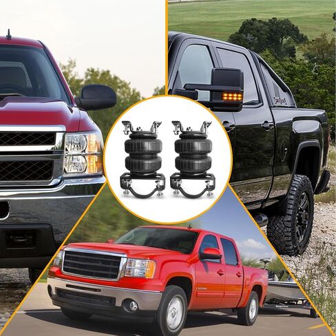 MILLISEC Rear Air Spring Bag Kit for 2001-2010 GMC Sierra 2500HD and Chevy Silverado 2500HD 2WD 4WD Car OE Replaces TOW-GM01HD,Firestone 2250,W21-760-2250 in Kuwait