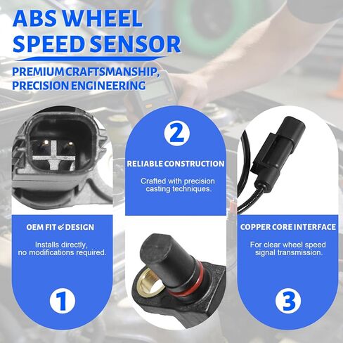 4PCS Front & Rear Left & Right ABS Wheel Speed Sensor Compatible with Dodge Ram 1500 Pickup 2009-2010, Fit for Ram 1500 2011-2012, Replace# ALS2246, 5S13330, 68060333AA, 68060333AB in Kuwait