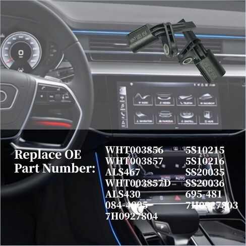 Front ABS Wheel Speed Sensor Left & Right Compatible with Volkswagen VW Jetta Passat CC Tiguan Beetle GTI Eos Rabbit Bora Golf A'udi A3 TT Quattro Seat Leon 2005-2018 Replaces WHT003856 WHT003857 in Saudi Arabia