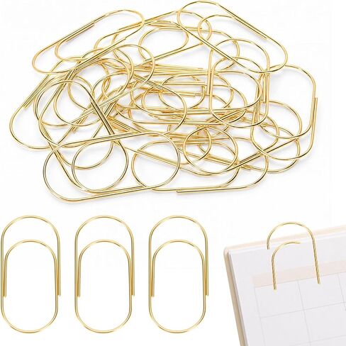 20 Pcs Jumbo Paper Clips 2 Inch (50mm), Large Gold Paperclips, Non-Skid Smooth Steel Wire, Oversized Wide Clips for Office School Planner Bookmarks in Saudi Arabia