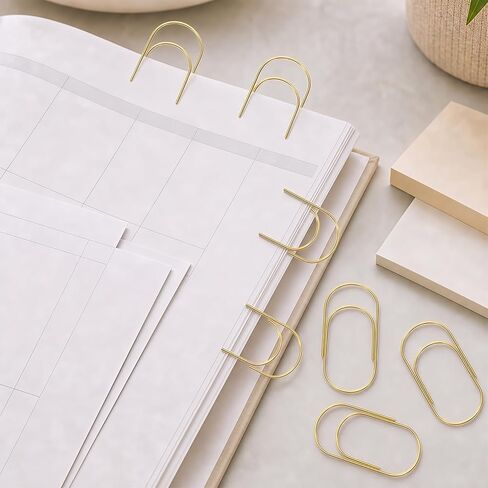 20 Pcs Jumbo Paper Clips 2 Inch (50mm), Large Gold Paperclips, Non-Skid Smooth Steel Wire, Oversized Wide Clips for Office School Planner Bookmarks in Saudi Arabia