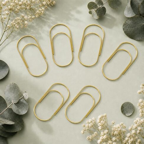 20 Pcs Jumbo Paper Clips 2 Inch (50mm), Large Gold Paperclips, Non-Skid Smooth Steel Wire, Oversized Wide Clips for Office School Planner Bookmarks in Saudi Arabia