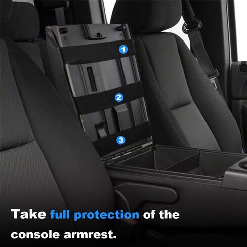 DEYTOP Center Console Cover for Chevy Silverado & Tahoe 2007-2013 Console Armrest Cover for GMC Sierra 2007-2013 Car Cushion Protector Pad ( Jump Seat Console ONLY) (Black Stitching, 07-17 JUMP SEAT) in Kuwait