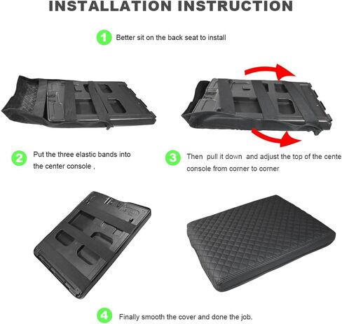 DEYTOP Center Console Cover for Chevy Silverado & Tahoe 2007-2013 Console Armrest Cover for GMC Sierra 2007-2013 Car Cushion Protector Pad ( Jump Seat Console ONLY) (Black Stitching, 07-17 JUMP SEAT) in Kuwait