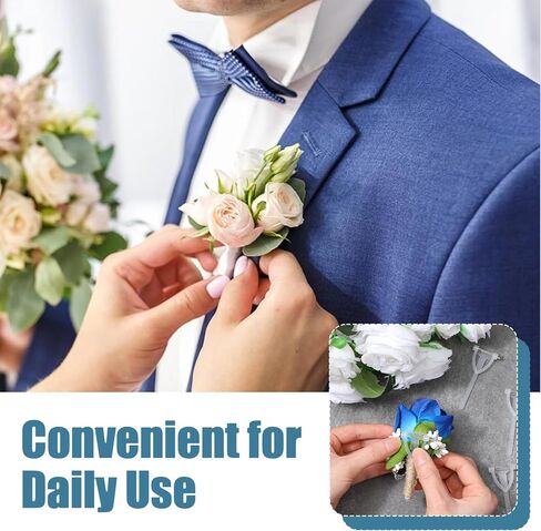 Nogeqi 90 Pcs Plastic Boutonniere Pins T-Shaped Corsage Pins, Corsage Supplies for Wedding Bride Groom DIY Clothes Accessory in Kuwait