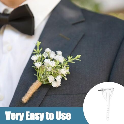 Nogeqi 90 Pcs Plastic Boutonniere Pins T-Shaped Corsage Pins, Corsage Supplies for Wedding Bride Groom DIY Clothes Accessory in Kuwait