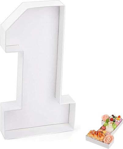 10" Fillable Cardboard Number Charcuterie Cardboard Boxes,Cardboard Number Tray,Charcuterie Boxes Birthday Decorations Birthday Gifts White (white,1) in Saudi Arabia