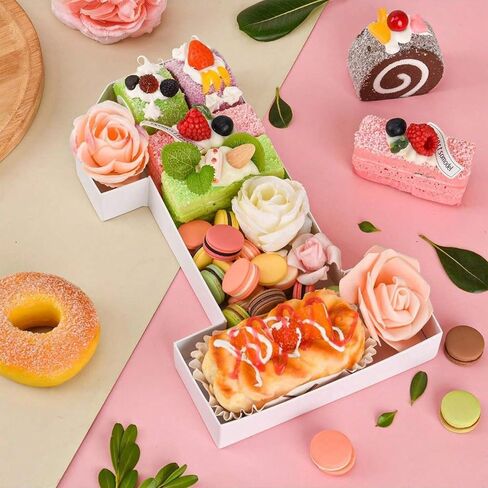 10" Fillable Cardboard Number Charcuterie Cardboard Boxes,Cardboard Number Tray,Charcuterie Boxes Birthday Decorations Birthday Gifts White (white,1) in Saudi Arabia