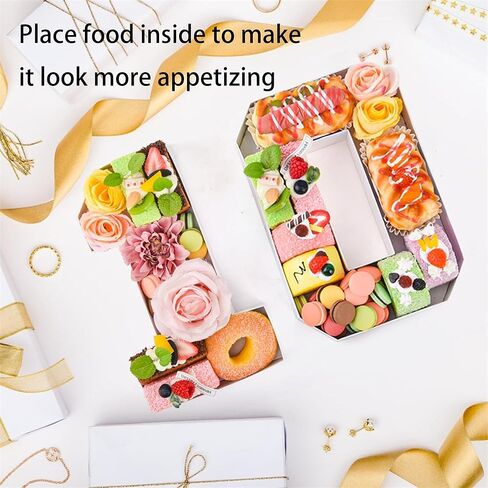 10" Fillable Cardboard Number Charcuterie Cardboard Boxes,Cardboard Number Tray,Charcuterie Boxes Birthday Decorations Birthday Gifts White (white,1) in Saudi Arabia