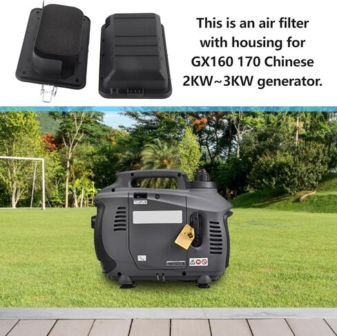 Generator Air Filter w/Housing Cover, Air Filter and Housing Replacement Part for GX160 170 Chinese 2KW~3KW Gasoline Generator in Kuwait