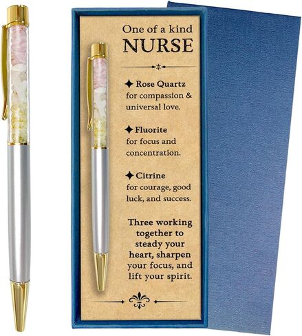 Graduation Gift for New Nurse, Crystal Pen Nursing Gift for Him Her, Congratulations Nursing Graduate or Student Nurse, Rose Quartz Anxiety Pen, Desk Office Hospital Appreciation Keepsake in Saudi Arabia