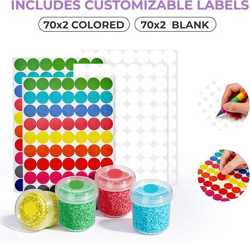 MOLEDINO 48 Slots Diamond Art Storage with 4cm Wide Mouth Jars and Foam Insert, Bead Organizer with Sticker Labels for Diamond Painting Beads (2 Pack) in Saudi Arabia