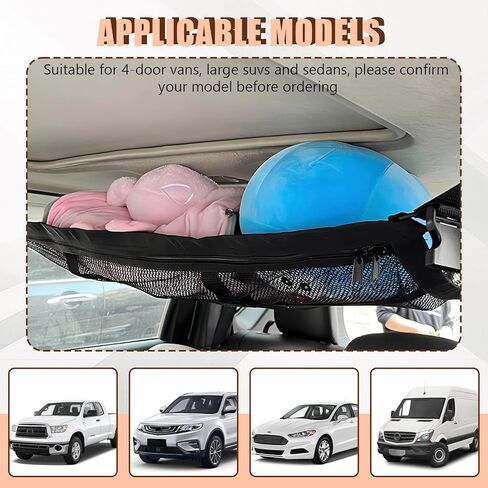 Car Ceiling Cargo Net,35.4″x 25.6″Adjustable Buckle Car Ceiling Storage,Double Layer Interior Roof Cargo Net,Roof Mesh Camping Overlanding Gear Must Haves CargoNet,Universal for SUV,Van,Trucks,RV in Saudi Arabia
