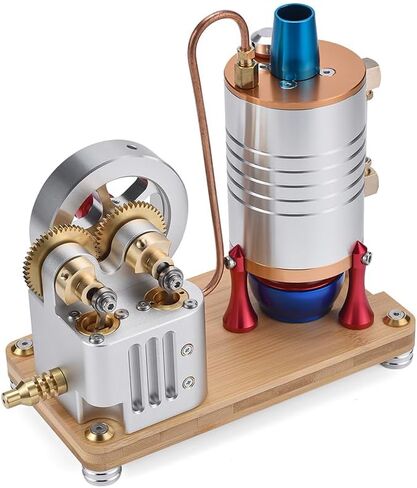 All-Metal Vertical Dual-Cylinder Oneway Piston Steam Engine Model Semi-Circular Dynamically Balanced Crankshaft Educational Collectible Mechanical Model (RTR Version) in Saudi Arabia