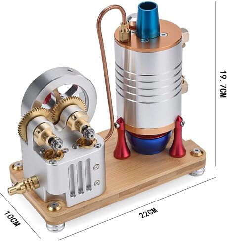 All-Metal Vertical Dual-Cylinder Oneway Piston Steam Engine Model Semi-Circular Dynamically Balanced Crankshaft Educational Collectible Mechanical Model (RTR Version) in Saudi Arabia