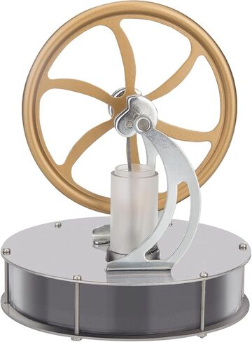 Metal Cylinder Stirling Engine Generator Heat Engine with 4 Lights and Black Metal Base DIY Steam Model Set - Assembly Version in Saudi Arabia