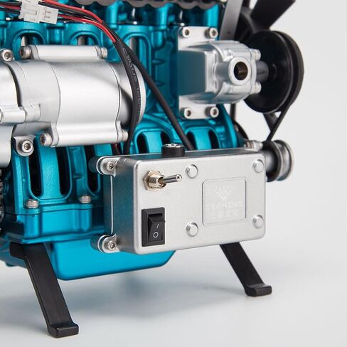 FunXylophy Mini L4 Engine Model Kit that Runs, 3D Metal Turbocharged Inline-Four Car Engine, Engine Internal Combustion Model, Physics Experiment Set for Adult (364+PCS/Blue) in Saudi Arabia