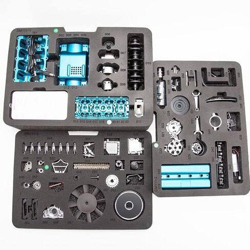 FunXylophy Mini L4 Engine Model Kit that Runs, 3D Metal Turbocharged Inline-Four Car Engine, Engine Internal Combustion Model, Physics Experiment Set for Adult (364+PCS/Blue) in Saudi Arabia