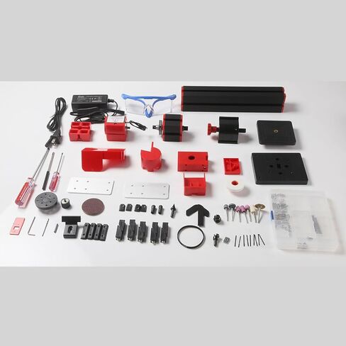 Mini Lathe Machine, 24W 12000 RPM 4-in-1 Mini CNC Machine Tool Set DIY Assembly Model Kit (Standard Kit Version/100+PCS) in Saudi Arabia
