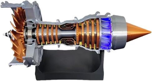 FunXylophy Turbofan Aircraft Engine That Works, Trent 900 Simulated Functional Turbofan Aircraft Engine Model Kit with LED Light (Battery Version/50+PCS) in Saudi Arabia