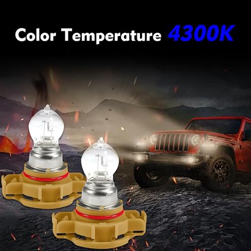 2 PCS 2 PCS PSX24W Daytime Running Lights Bulbs, 4300K 2504 Halogen Daytime Running Lamps, 12V 24W Fog Light Bulbs, Universal Light Accessories for Most Cars, SUVs (White) in Kuwait