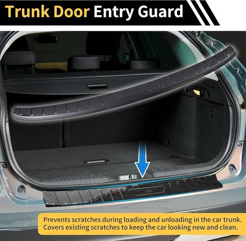Rear Bumper Cover for AUDI Q3 2019-2023 Bumper Trunk Door Entry Guard Cover Protector Black Carbon Fiber 1 Pcs in Kuwait