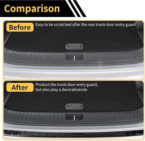 Rear Bumper Cover for AUDI Q3 2019-2023 Bumper Trunk Door Entry Guard Cover Protector Black Carbon Fiber 1 Pcs in Kuwait