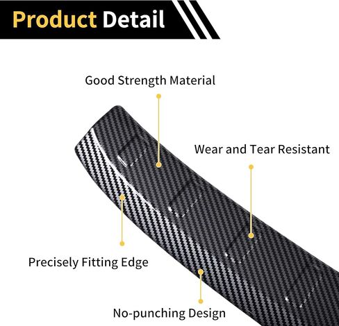 Rear Bumper Cover for AUDI Q3 2019-2023 Bumper Trunk Door Entry Guard Cover Protector Black Carbon Fiber 1 Pcs in Kuwait
