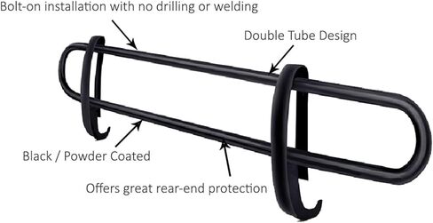 Black Horse Rear Bumper Guard Double Tube Black Compatible with 2005-2015 Nissan Xterra-8D112116A in Kuwait